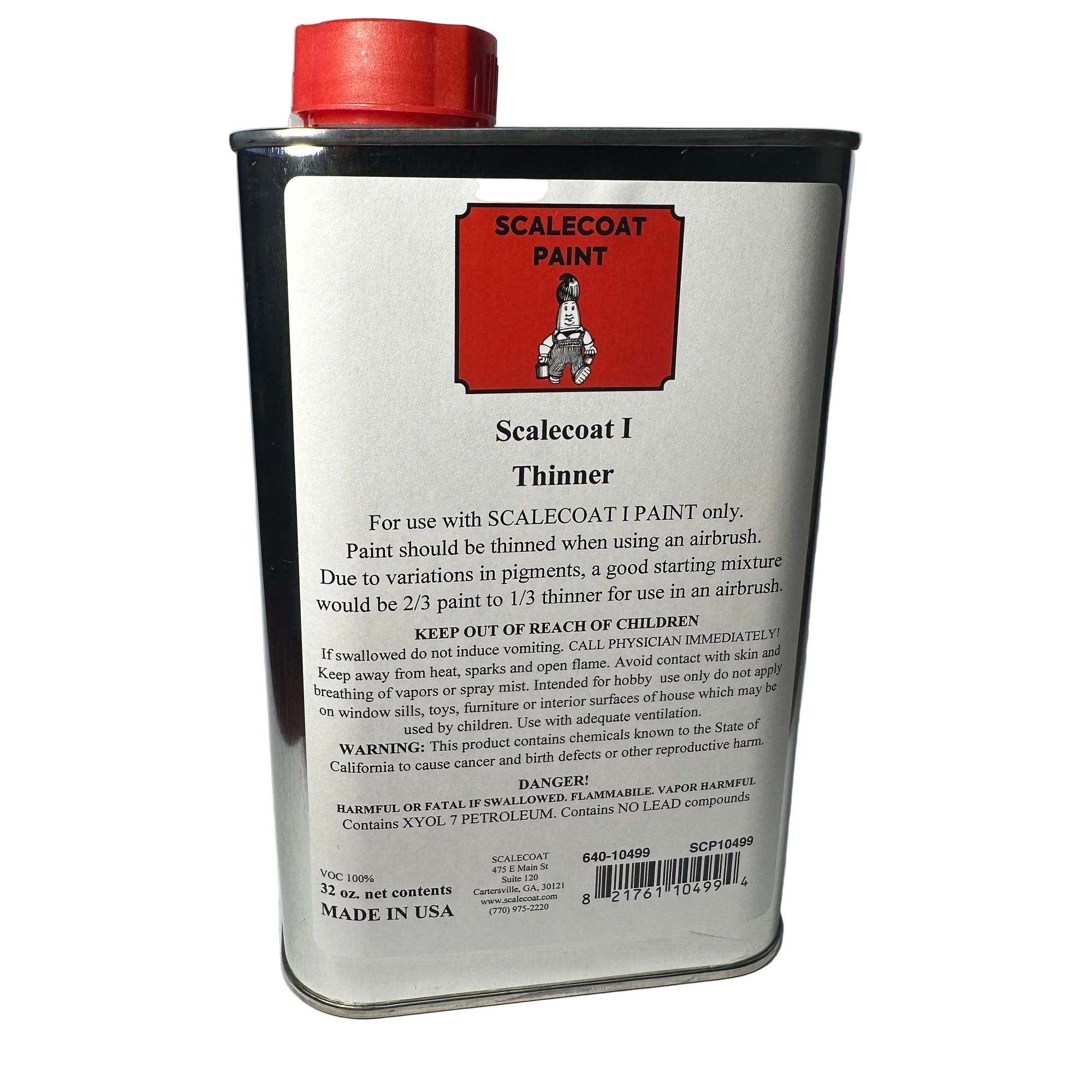 Scalecoat I Thinner 32oz can displayed on a plain surface