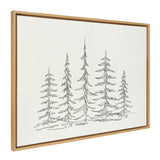 Sylvie Minimalist Evergreen Trees Sketch Framed Canvas by kateandlaurel - product image 16 for Resin Society