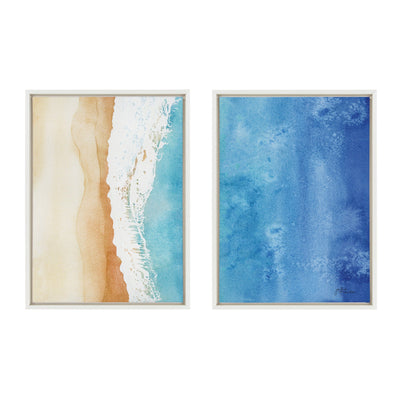 Sylvie Ocean Wake 1 and 2 Framed Canvas by kateandlaurel - product image 2 for Resin Society
