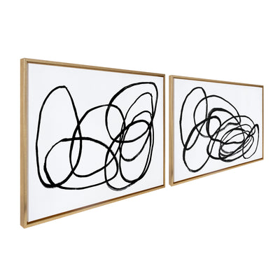 Sylvie Ring of Light and Ring of Light 2 Framed Canvas Art Set by Nikki Chu