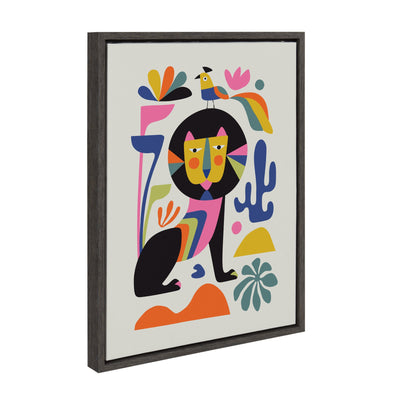 Sylvie Black Lion Framed Canvas by kateandlaurel - product image 2 for Resin Society
