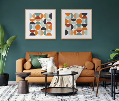 Sylvie Circles and Curves Retro Color Framed Canvas by kateandlaurel - product image 5 for Resin Society