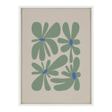 Sylvie Colorful Abstract Retro Floral Groovy Green Framed Canvas by kateandlaurel - product image 2 for Resin Society
