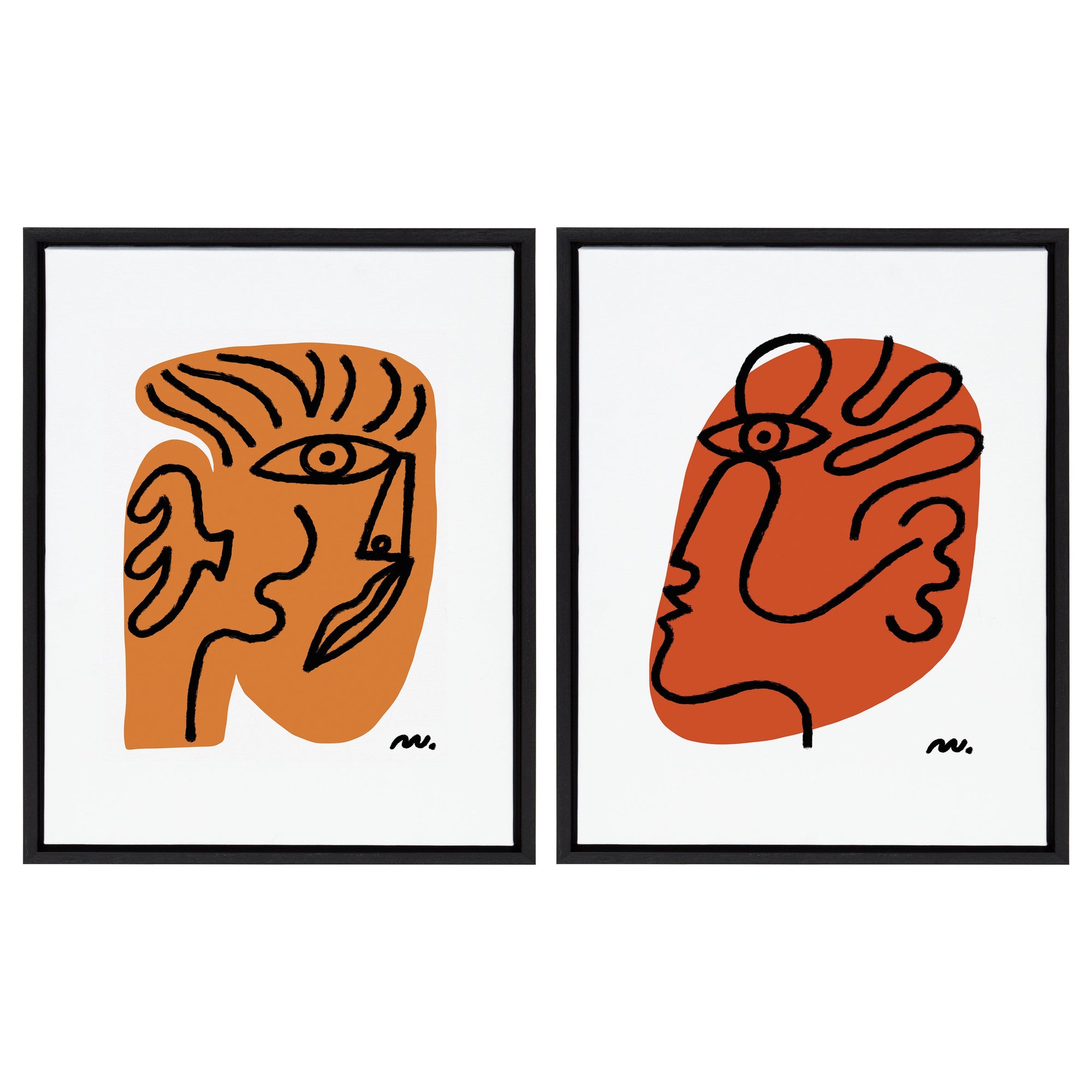 Sylvie Abstract Face Framed Canvas Set by kateandlaurel - product image 8 for Resin Society