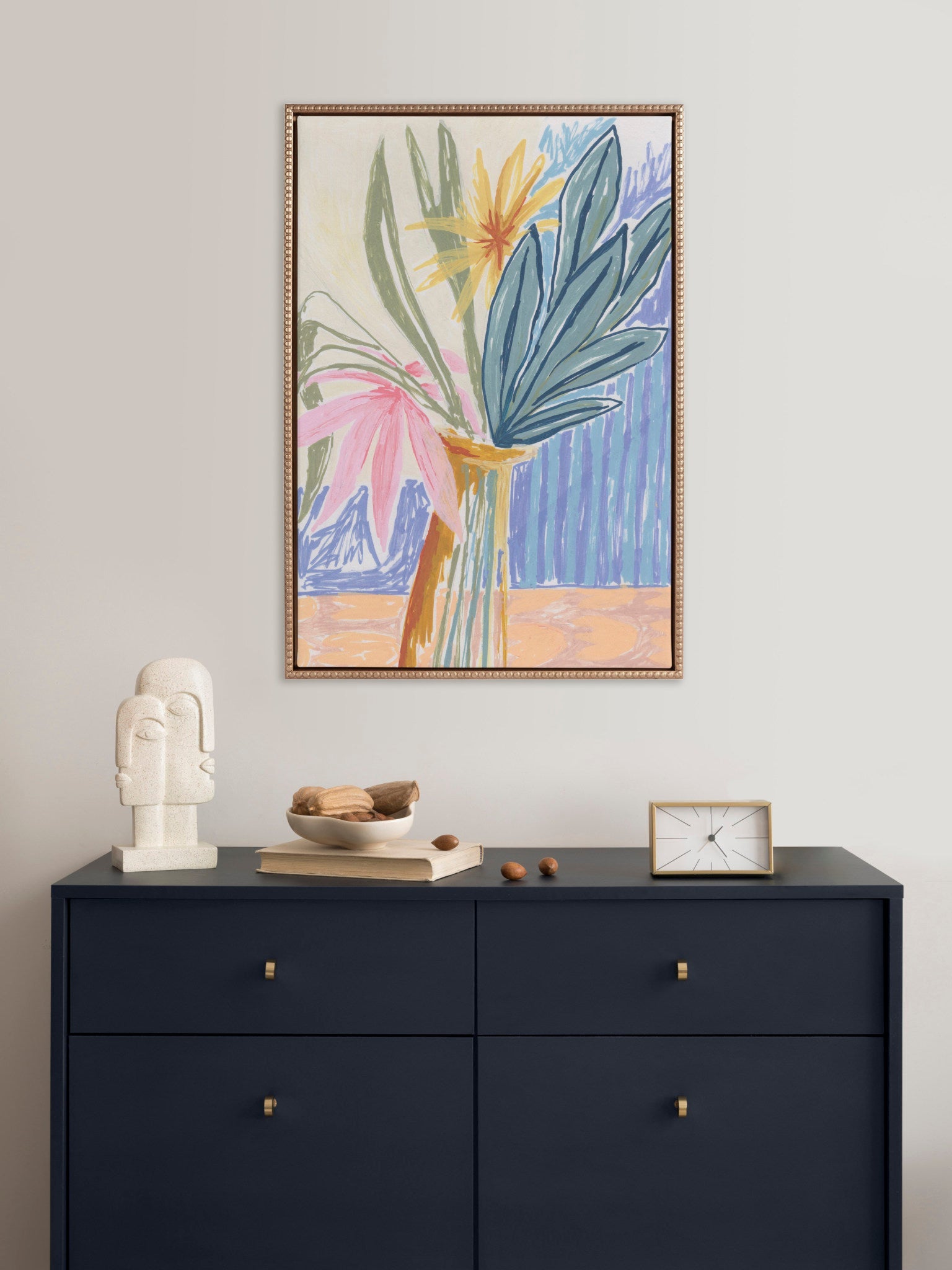 Sylvie Beaded August Bouquet Framed Canvas by Kate Aurelia Holloway