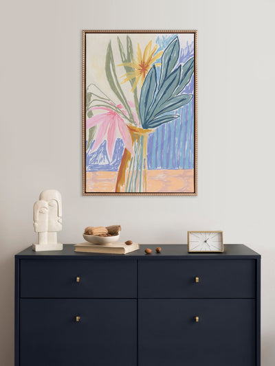 Sylvie Beaded August Bouquet Framed Canvas by Kate Aurelia Holloway