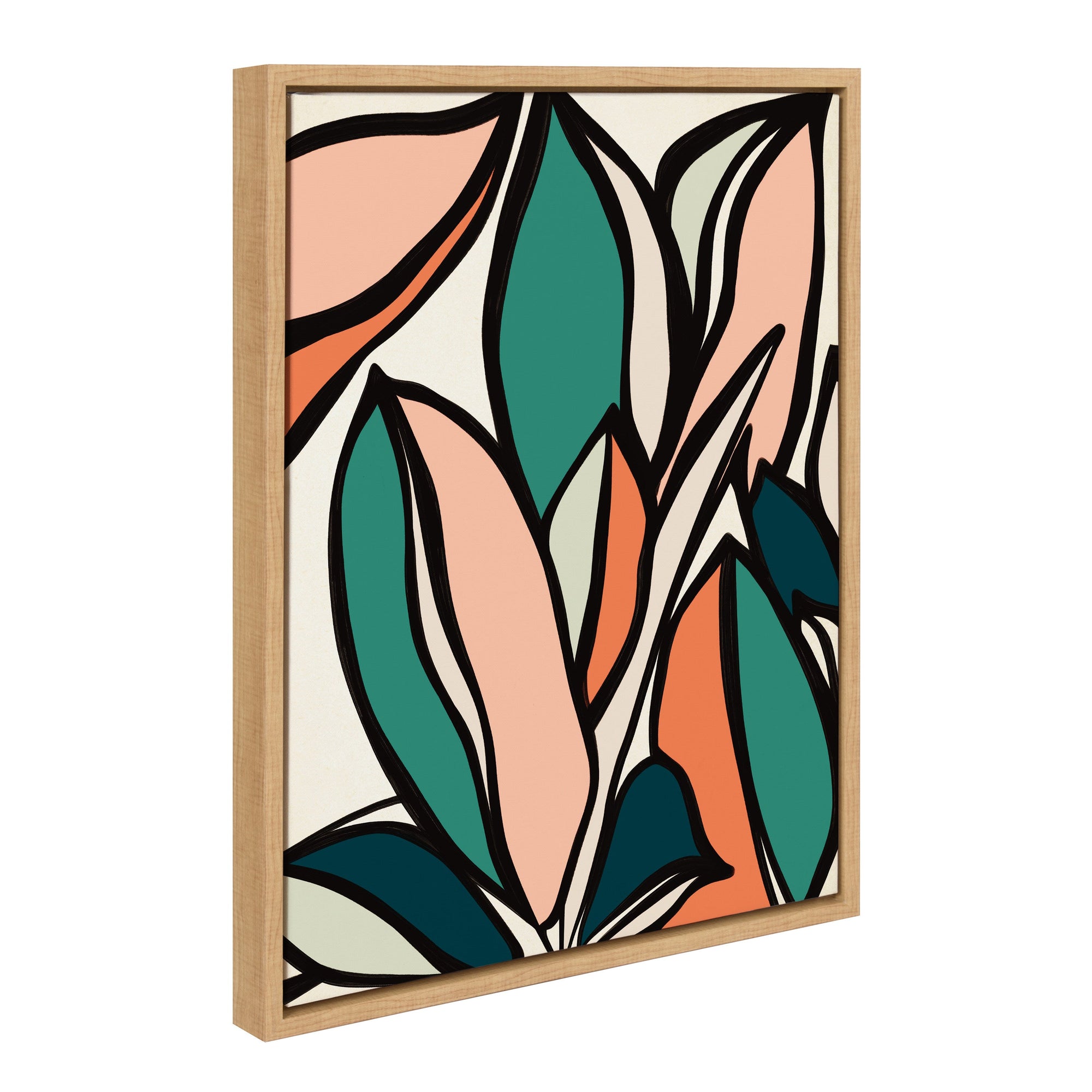 Sylvie Fanciful Ficus 2 framed canvas art displaying colorful ficus leaves