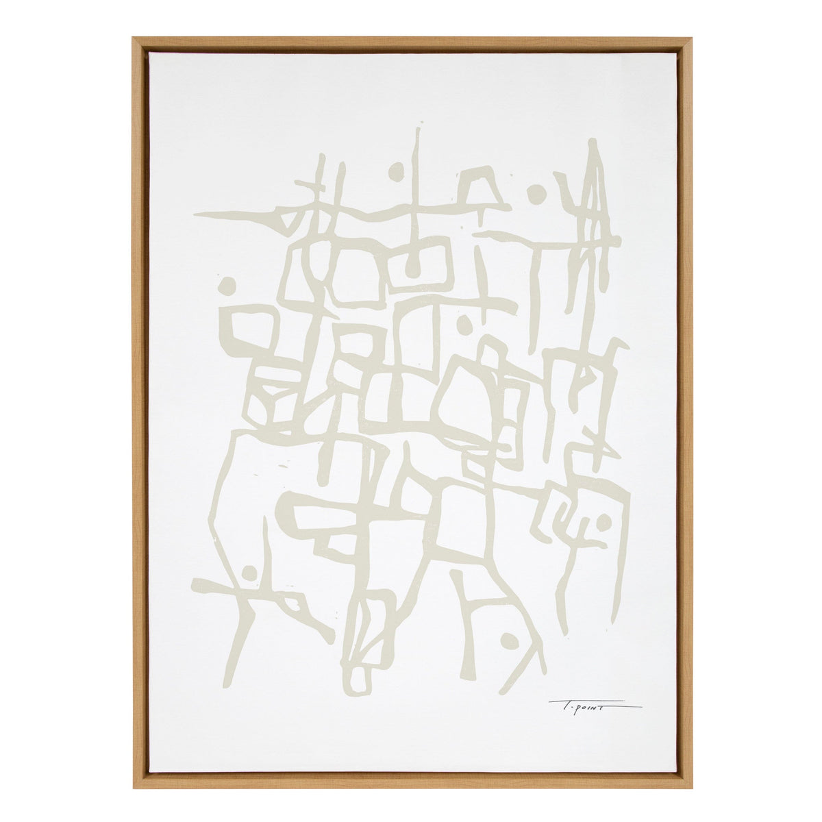 Sylvie Organic Lines Neutral Framed Canvas by kateandlaurel - product image 2 for Resin Society