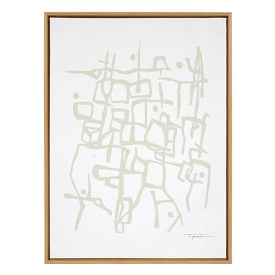 Sylvie Organic Lines Neutral Framed Canvas by kateandlaurel - product image 2 for Resin Society