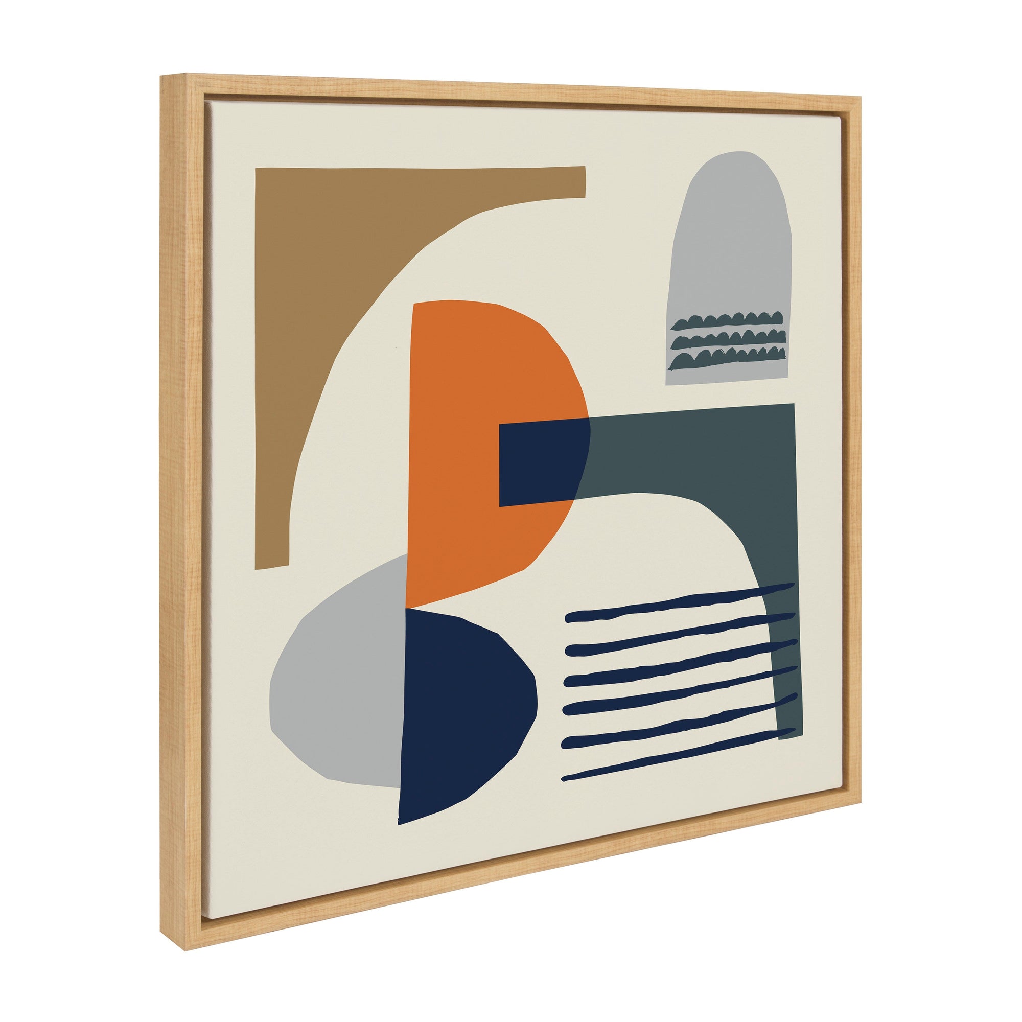 Sylvie Abstract Mid Century Framed Canvas by kateandlaurel - main product image for Resin Society