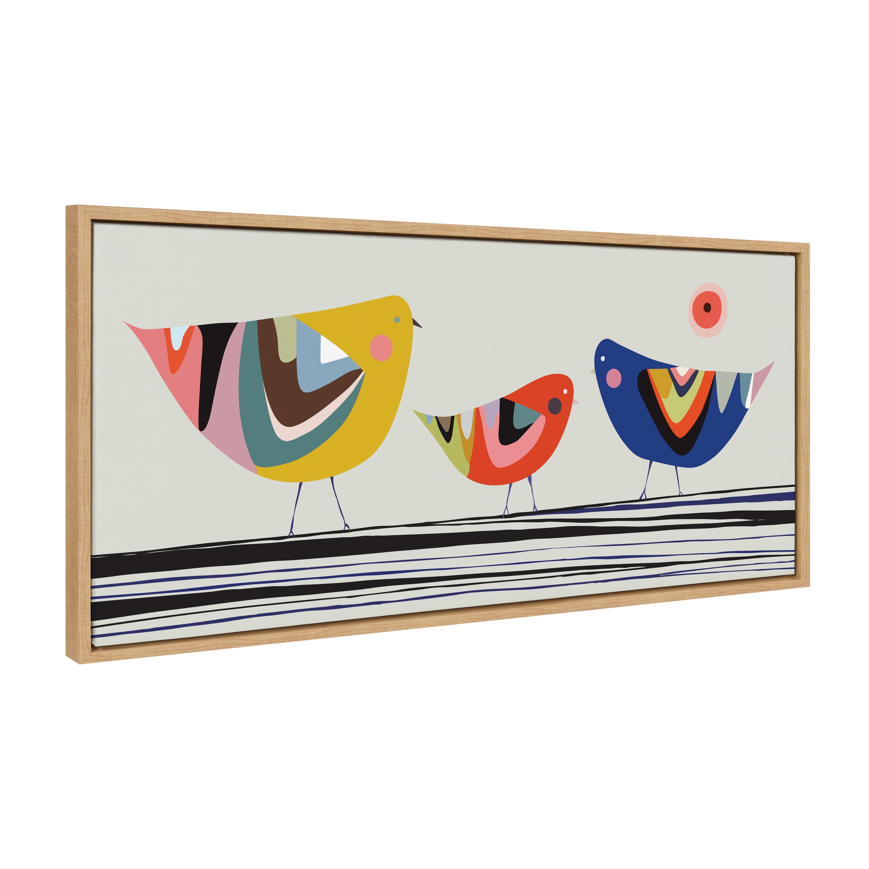 Sylvie Family Tree 3 Birds Framed Canvas by kateandlaurel - product image 8 for Resin Society