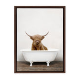 Sylvie Highland Cow in Tub Color Framed Canvas