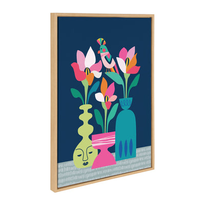 Sylvie Mid Century Modern Magnolias Framed Canvas by kateandlaurel - product image 10 for Resin Society