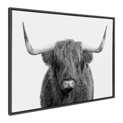 Sylvie Highland Cow Portrait Framed Canvas by Amy Peterson Art Studio by kateandlaurel - product image 7 for Resin Society