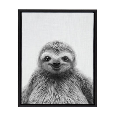 Sylvie Sloth Framed Canvas by Simon Te Tai