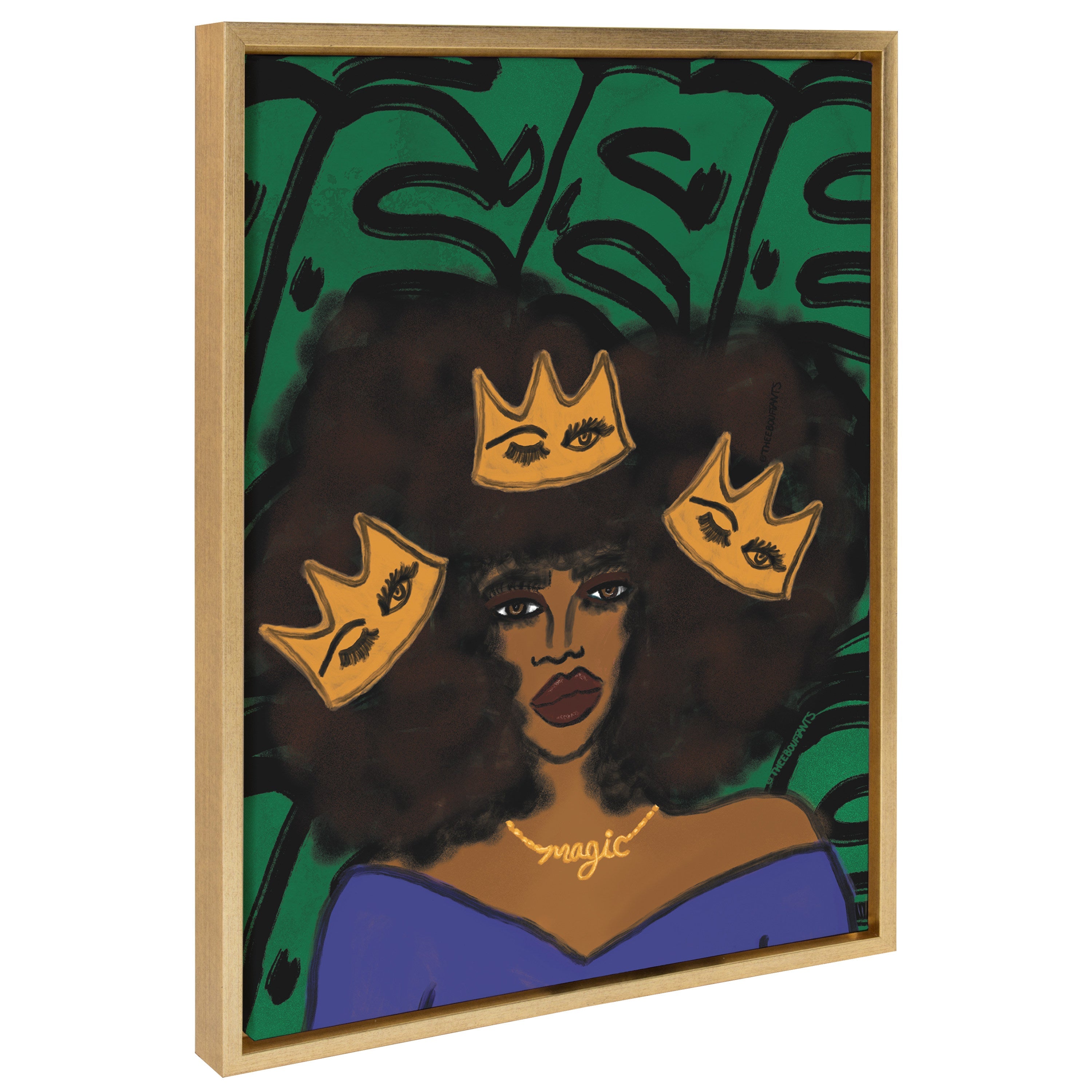 Sylvie Wear Your Crown Framed Canvas by kateandlaurel - product image 2 for Resin Society