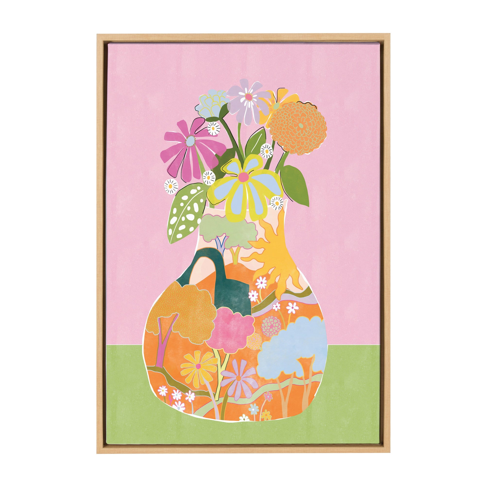 Sylvie Miracle Vase Framed Canvas by kateandlaurel - product image 9 for Resin Society
