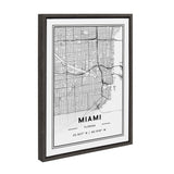 Sylvie Miami Modern Map Framed Canvas by kateandlaurel - product image 2 for Resin Society