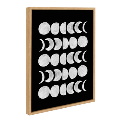 Sylvie 901 Moon Phases White on Black Framed Canvas by kateandlaurel - product image 2 for Resin Society