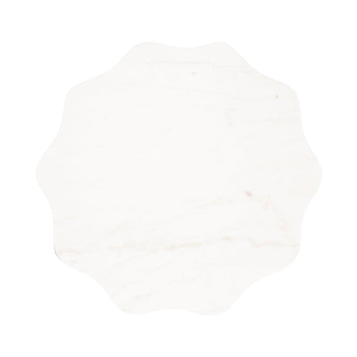 Sanzo Scalloped Marble and Metal Table