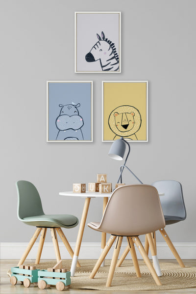 Sylvie Inky Hippo Framed Canvas by Lauradidthis by kateandlaurel - product image 9 for Resin Society