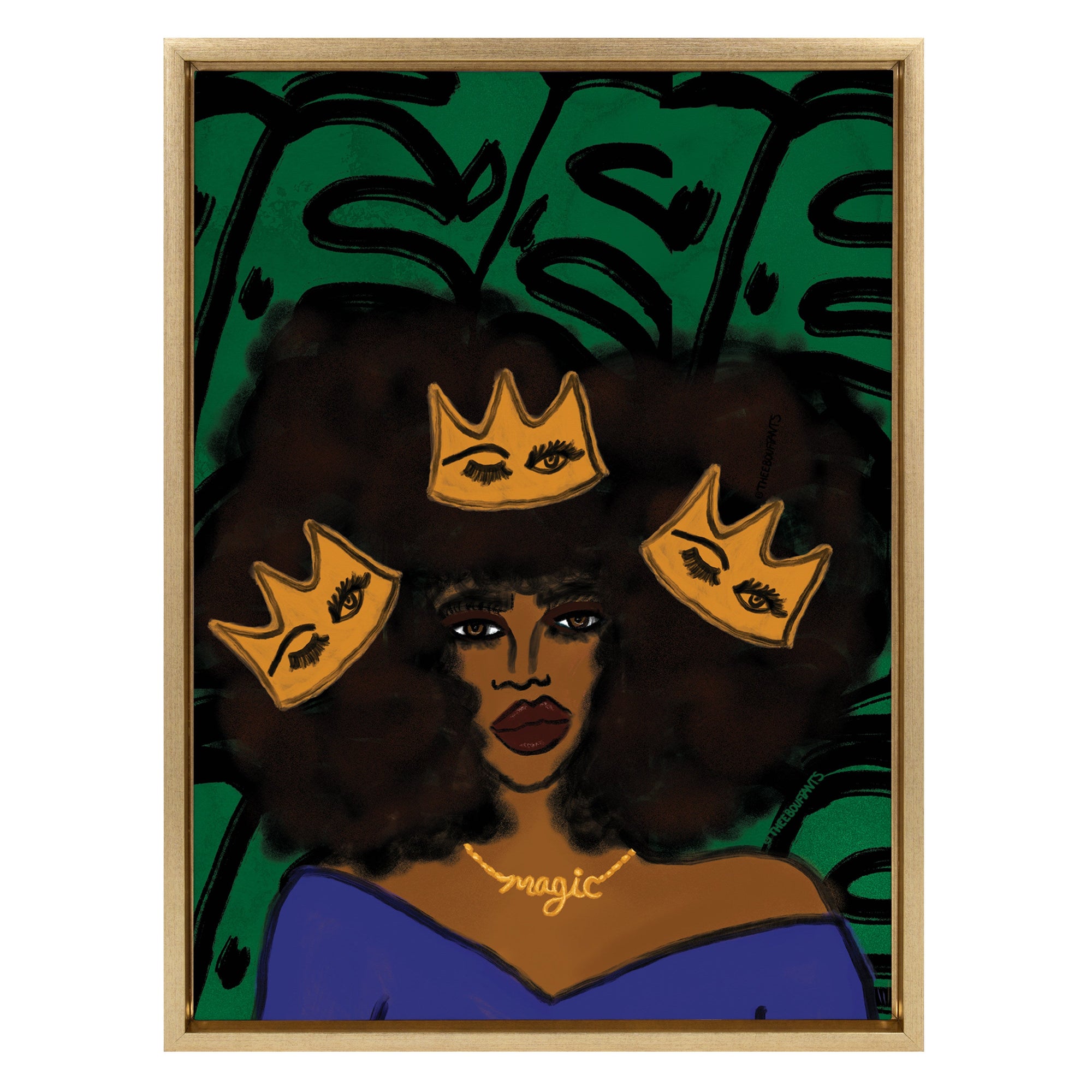 Sylvie Wear Your Crown Framed Canvas by kateandlaurel - main product image for Resin Society