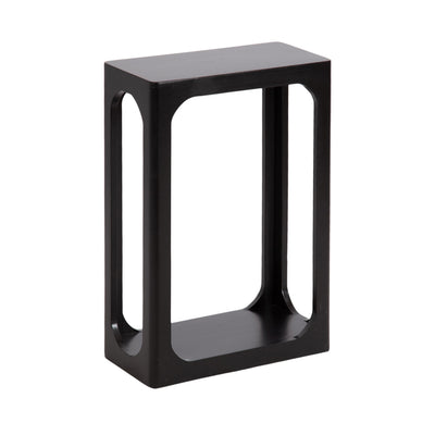 Dahl Wood Slim Side Table in natural finish showing slatted wooden risers and rectangular negative space openings