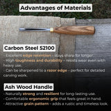 V-Parting Chisel 60 Degree with 6 mm blade and wooden handle by Sharky Forged Steel Tools