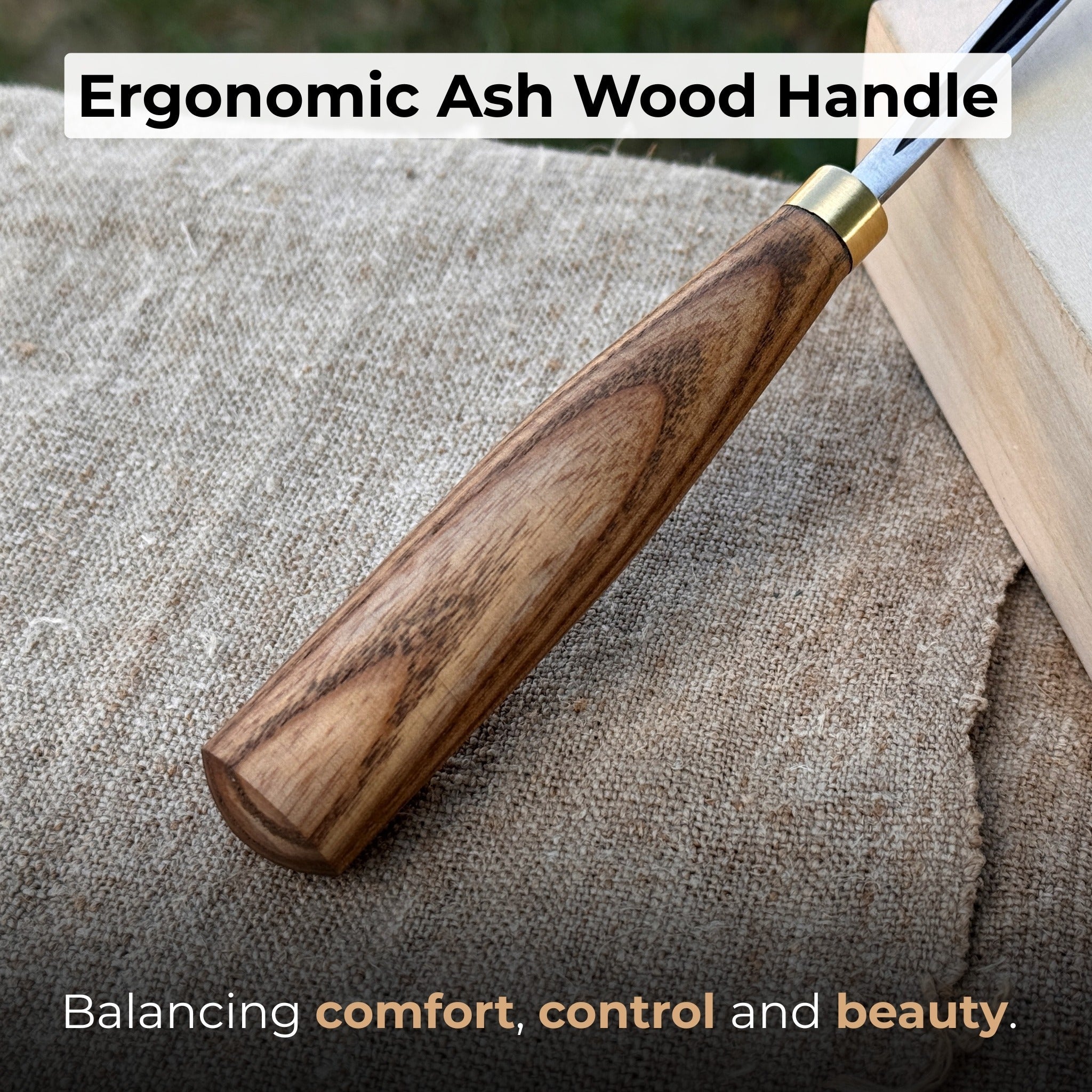 V-Parting Chisel 60 Degree with 6 mm blade and wooden handle by Sharky Forged Steel Tools