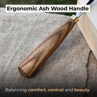 V-Parting Chisel 60 Degree with 6 mm blade and wooden handle by Sharky Forged Steel Tools