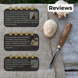 V-Parting Chisel 60 Degree with 6 mm blade and wooden handle by Sharky Forged Steel Tools