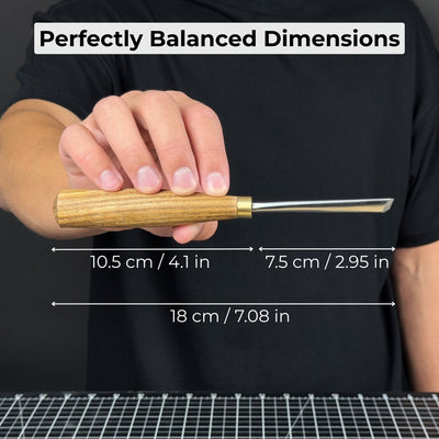 V-Parting Chisel 60 Degree with 6 mm blade and wooden handle by Sharky Forged Steel Tools