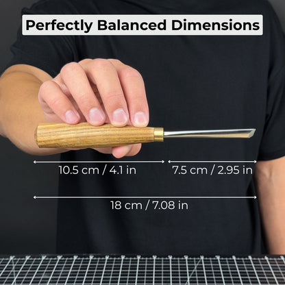 V-Parting Chisel 60 Degree with 6 mm blade and wooden handle by Sharky Forged Steel Tools