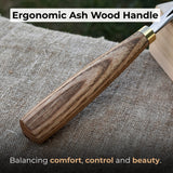 V-Parting Chisel with 60 degree 8 mm blade and wooden handle by Sharky Forged Steel Tools