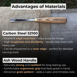 V-Parting Chisel with 60 degree 8 mm blade and wooden handle by Sharky Forged Steel Tools