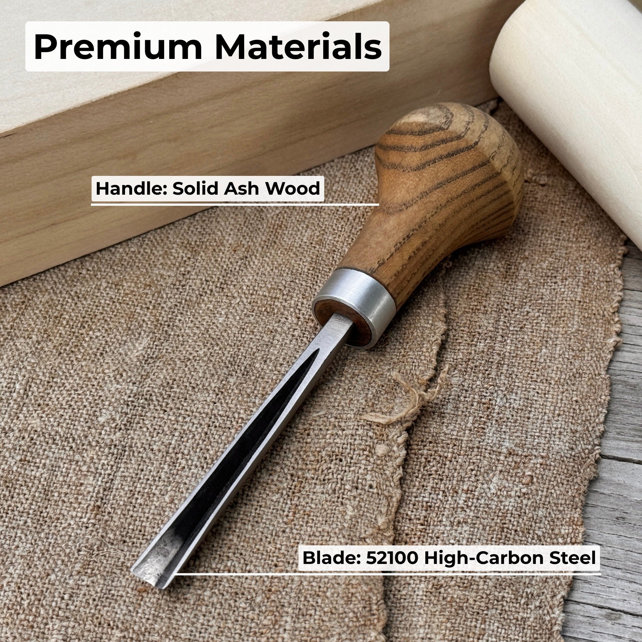 V-Parting Chisel 60 Degree with Palm Handle, 6 mm blade by Sharky Forged Steel Tools