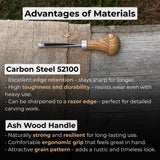 V-Parting Chisel 60 Degree with Palm Handle, 6 mm blade by Sharky Forged Steel Tools