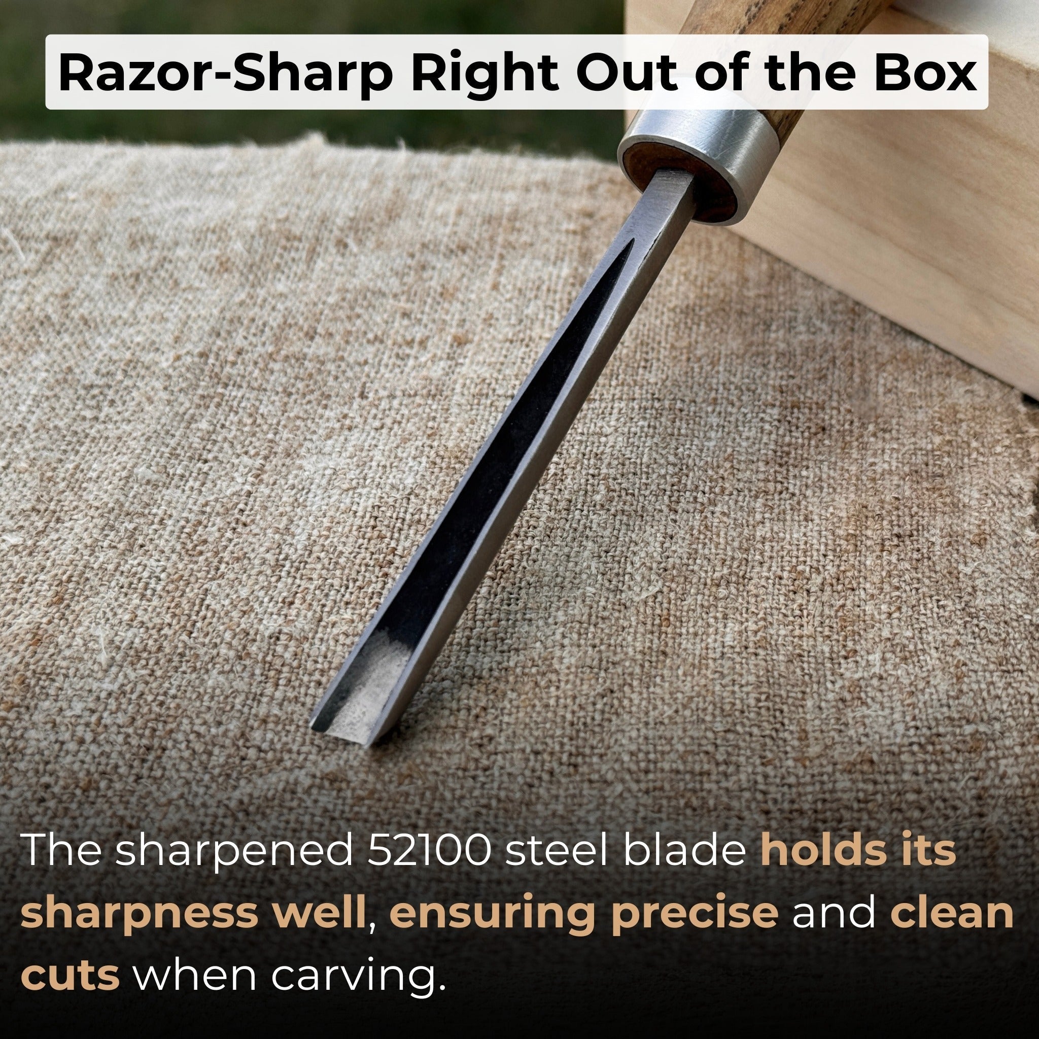V-Parting Chisel 60 Degree with Palm Handle, 6 mm blade by Sharky Forged Steel Tools