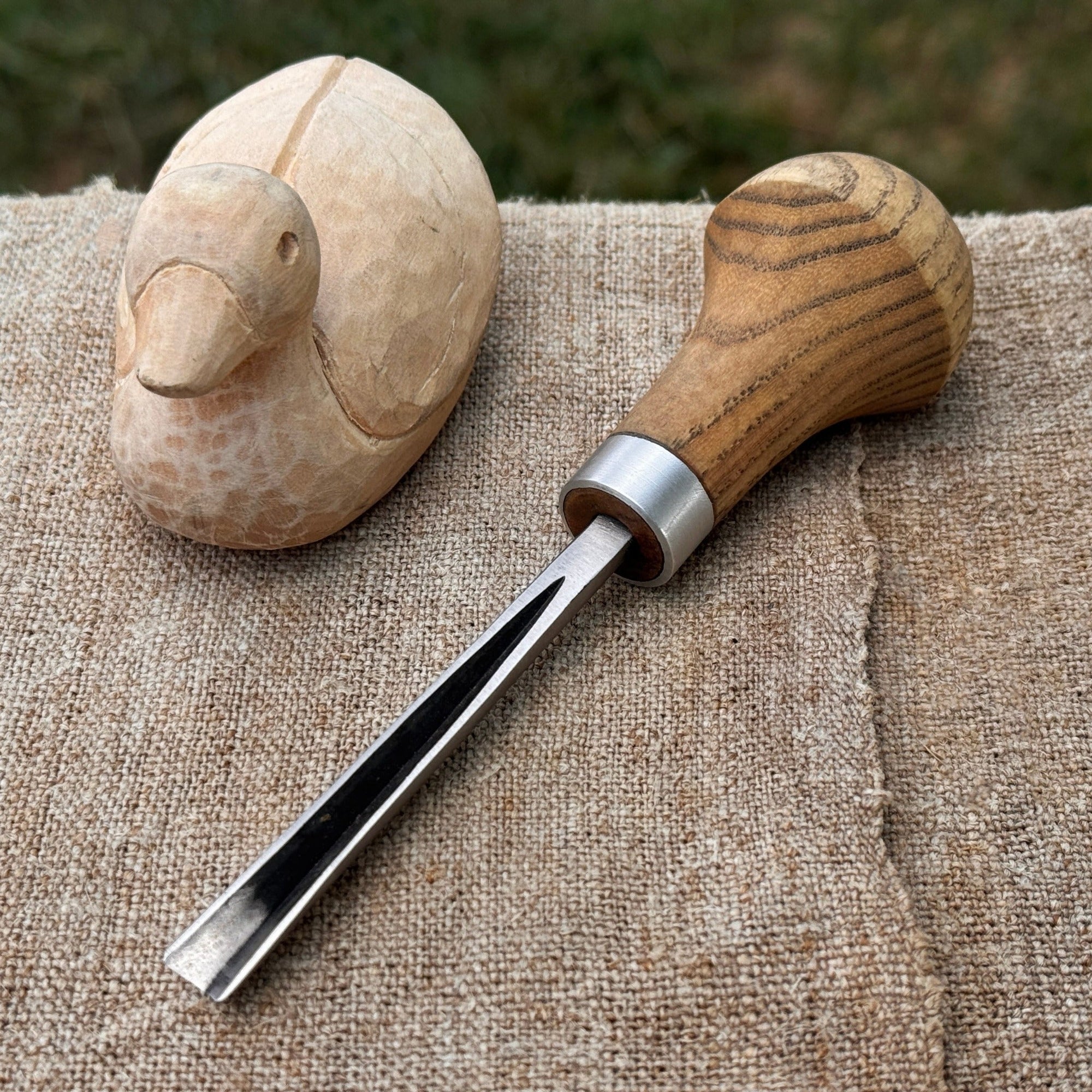 V-Parting Chisel 60 Degree with Palm Handle, 6 mm blade by Sharky Forged Steel Tools