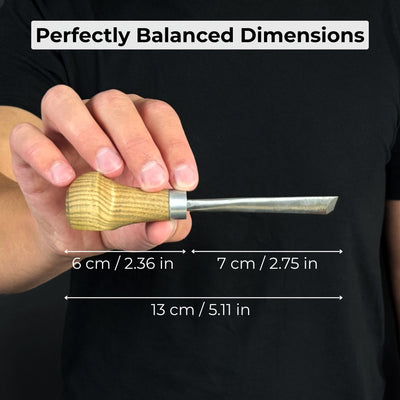 V-Parting Chisel 60 Degree with Palm Handle, 6 mm blade by Sharky Forged Steel Tools