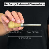 V-Parting Chisel 60 Degree with Palm Handle, 8 mm blade, hand-forged steel and ash wood handle