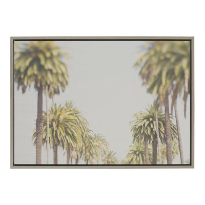 Sylvie LA California Palm Trees Framed Canvas by Laura Evans by kateandlaurel - main product image for Resin Society