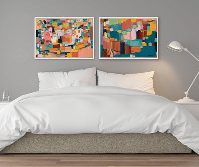 Sylvie Sunset Fiesta Set No 1 and Sunset Fiesta Set No 2 Framed Canvas by kateandlaurel - product image 8 for Resin Society
