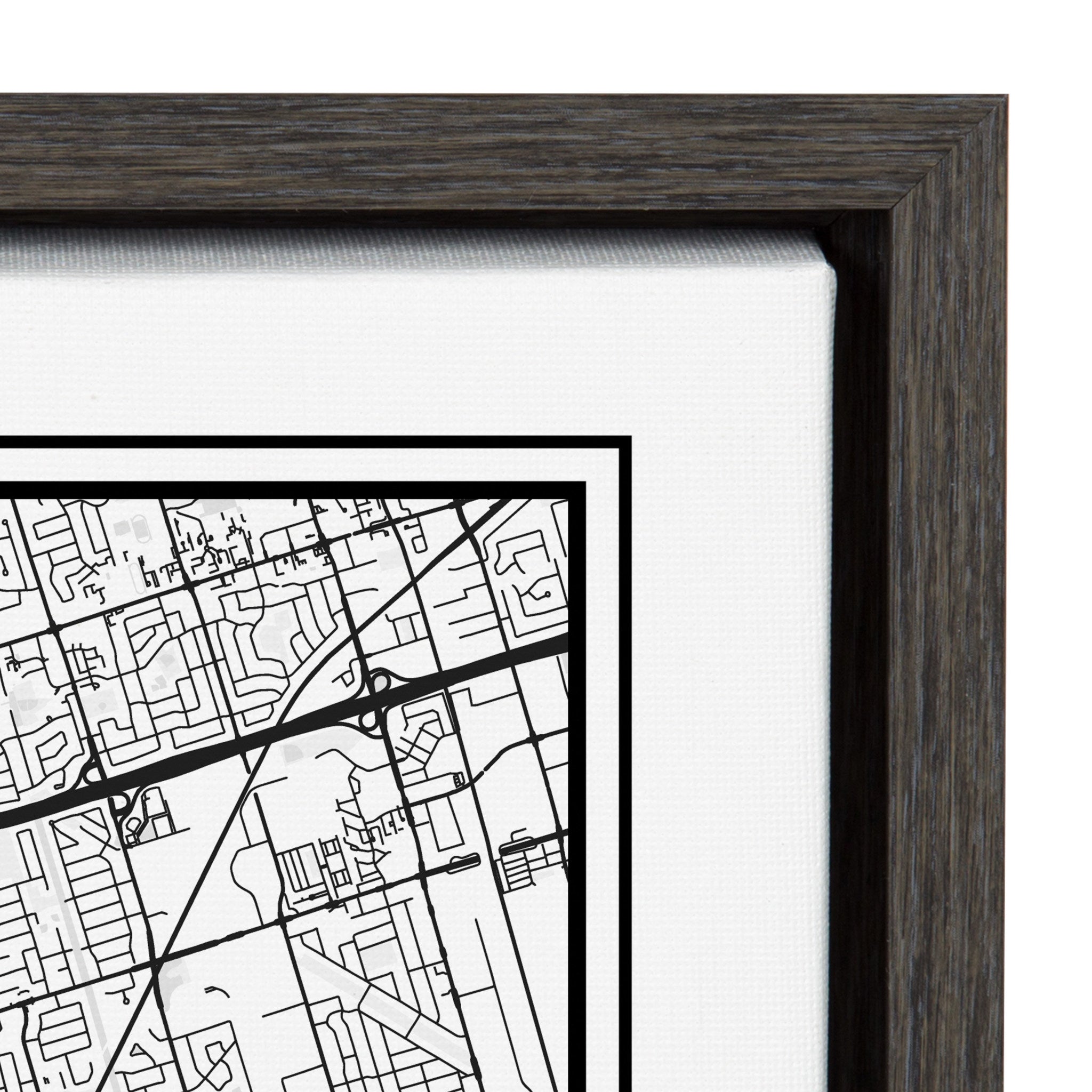 Sylvie Toronto Modern Map Framed Canvas by kateandlaurel - product image 3 for Resin Society