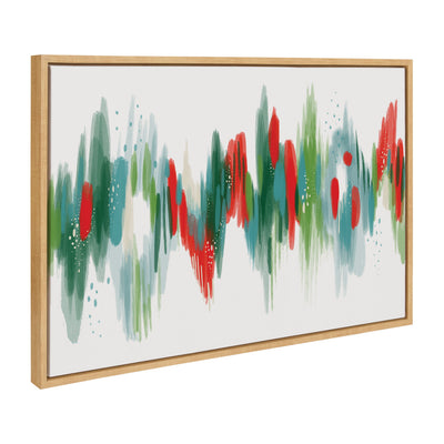 Sylvie EV Christmas Brush 1 framed canvas art by Jessi Raulet featuring abstract red and green brush splatters