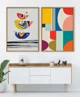 Sylvie Mid Century Modern Pattern Framed Canvas by kateandlaurel - product image 5 for Resin Society