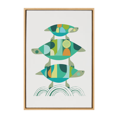 Sylvie Turtle Family Framed Canvas by Rachel Lee of My Dream Wall