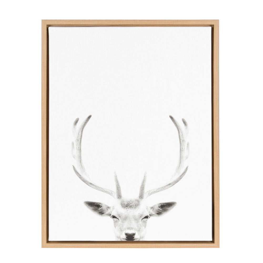 Sylvie Deer Portrait Framed Canvas by Simon Te Tai by kateandlaurel - main product image for Resin Society