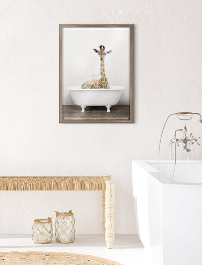 Blake Giraffe 2 in Tub Color Framed Printed Glass by kateandlaurel - product image 11 for Resin Society