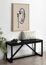 Sylvie Minimalist Neutral Line Art Drawing Face Framed Canvas by kateandlaurel - product image 4 for Resin Society